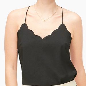 J. Crew Factory Scalloped Cami Top Black